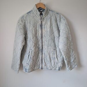 Gap Women's light indigo quilted chambray jacket size XS